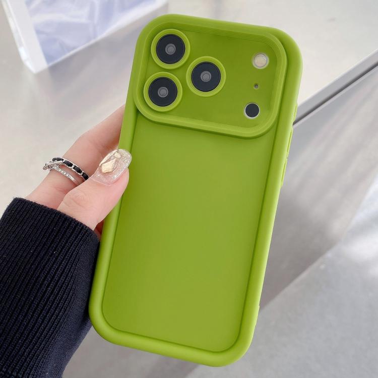 For iPhone 17 Pro Shockproof Frame Frosted Precise Hole TPU Phone Case(Fluorescent Green)