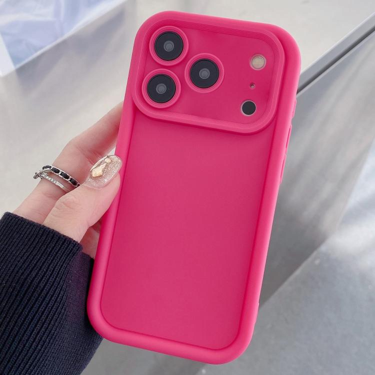 For iPhone 17 Pro Shockproof Frame Frosted Precise Hole TPU Phone Case(Rose Red)