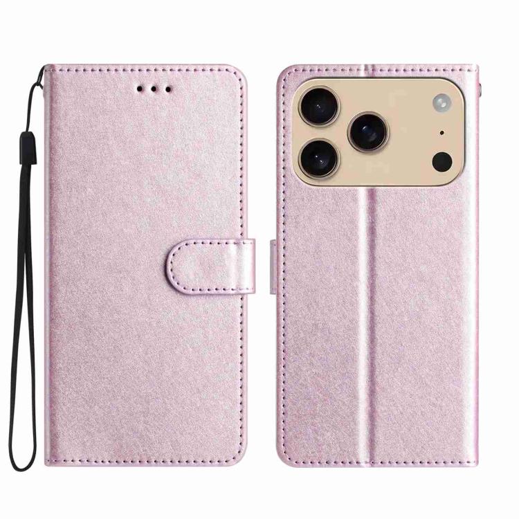 For iPhone 17 Pro Silk Texture Horizontal Flip Leather Phone Case(Rose Pink)