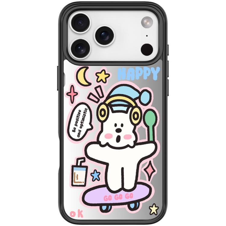 For iPhone 17 Pro Skateboarding Dog Pattern Magnetic Phone Case(Black)