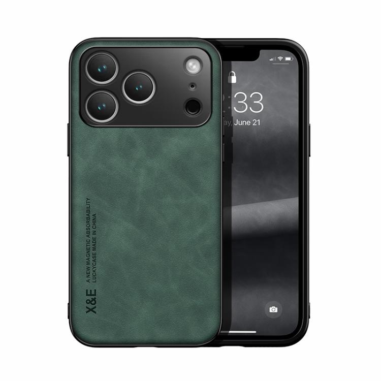 For iPhone 17 Pro Skin Feel Magnetic Leather Back Phone Case(Green)