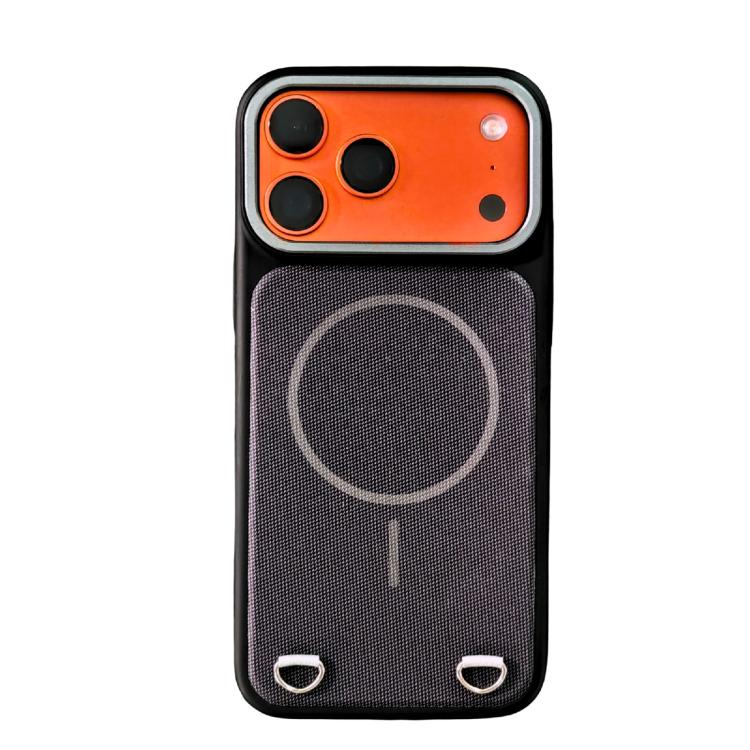 For iPhone 17 Pro Skin Feel PC + Technology Cloth Magnetic Phone Case(Black Purple)