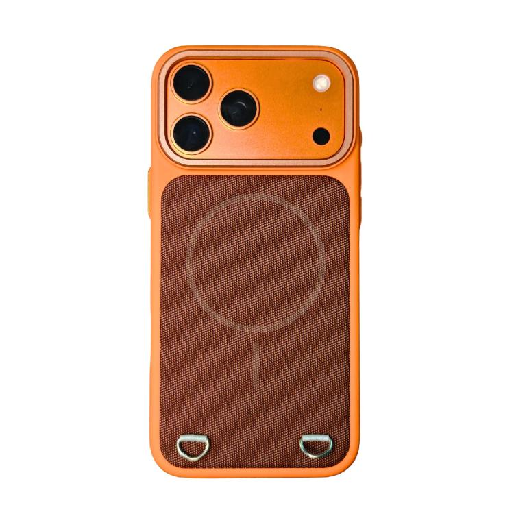For iPhone 17 Pro Skin Feel PC + Technology Cloth Magnetic Phone Case(Orange Brown)