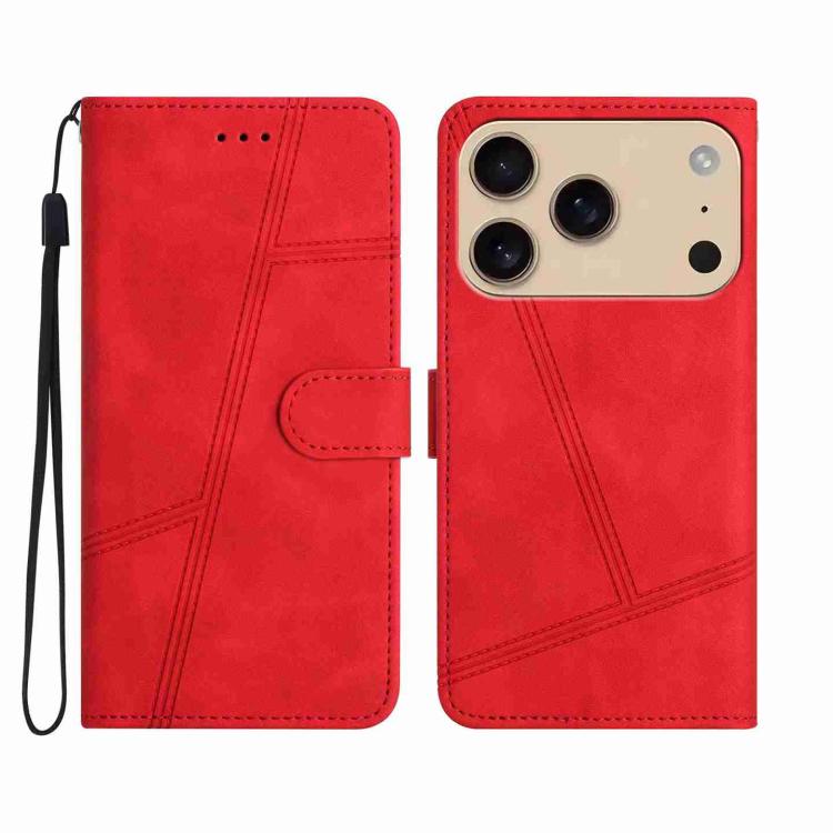 For iPhone 17 Pro Skin-feel Stitching Leather Phone Case(Red)