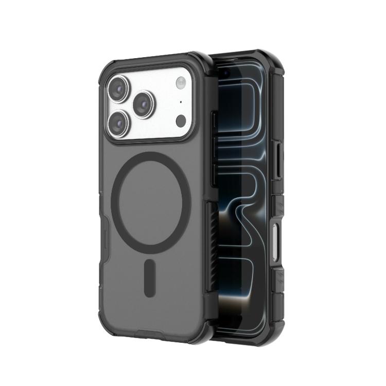 For iPhone 17 Pro Skin-friendly Magnetic PC + TPU Hybrid Shockproof Phone Case(Black)