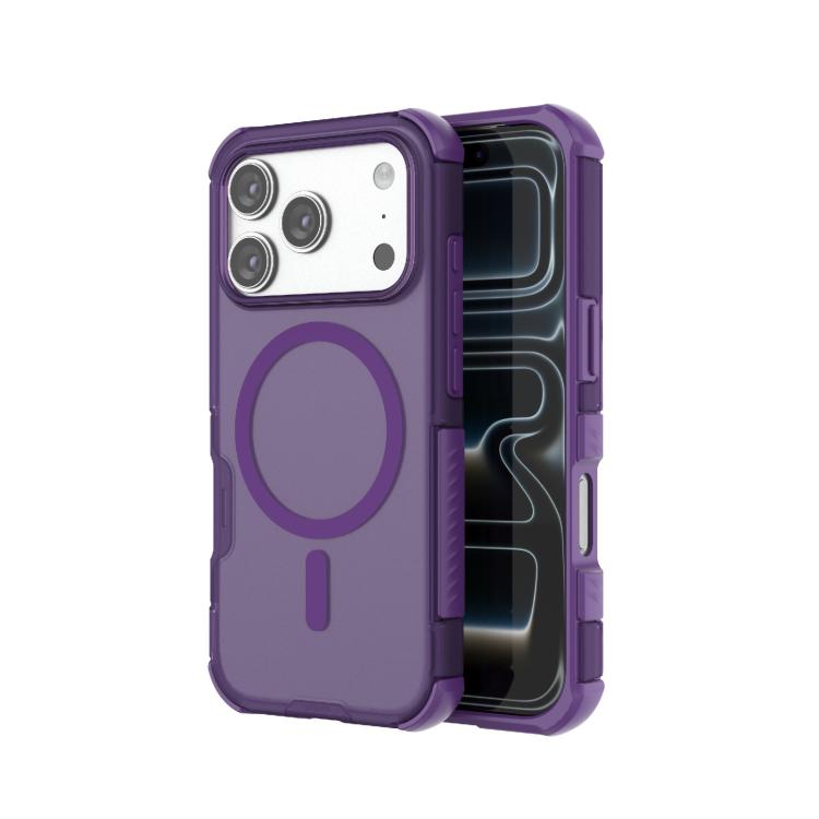 For iPhone 17 Pro Skin-friendly Magnetic PC + TPU Hybrid Shockproof Phone Case(Purple)