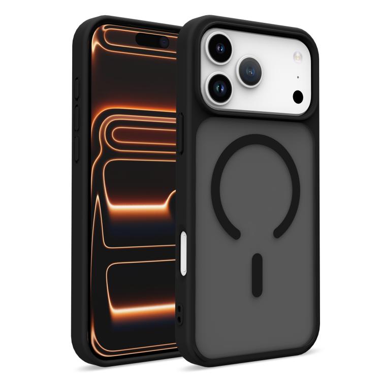For iPhone 17 Pro Skin-Friendly Magnetic Shockproof TPU Hybrid PC Phone Case(Black)