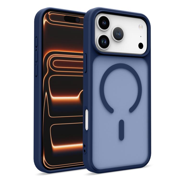 For iPhone 17 Pro Skin-Friendly Magnetic Shockproof TPU Hybrid PC Phone Case(Blue)