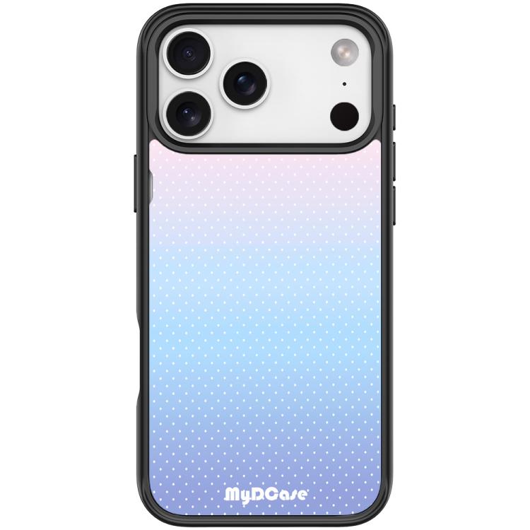 For iPhone 17 Pro Sky Blue Dots Pattern Magnetic Phone Case(Black)