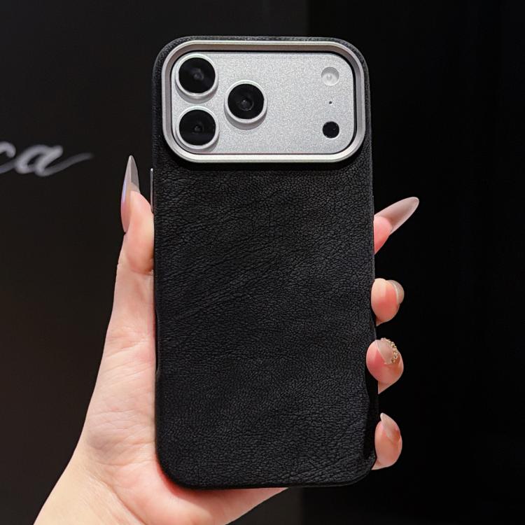 For iPhone 17 Pro Solid Color Full Coverage Leather Magnetic Phone Case(Black)