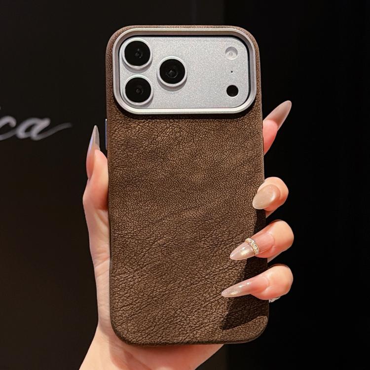 For iPhone 17 Pro Solid Color Full Coverage Leather Magnetic Phone Case(Coffee)