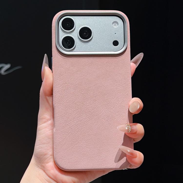 For iPhone 17 Pro Solid Color Full Coverage Leather Magnetic Phone Case(Pink)