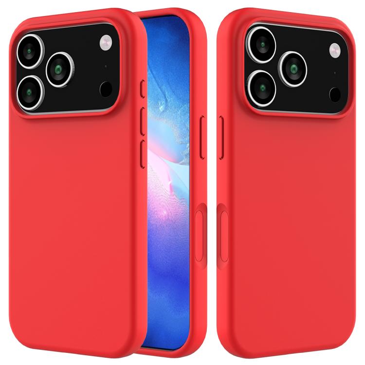 For iPhone 17 Pro Solid Color Silicone Phone Case(Red)