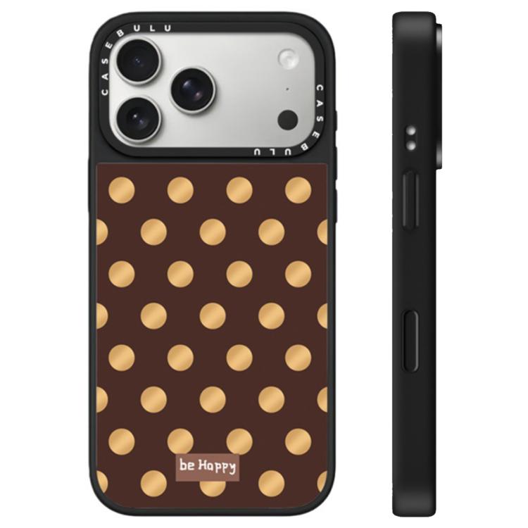 For iPhone 17 Pro Stars Leopard Series Pattern Camera Control Button Mirror Phone Case(Brown Dots)
