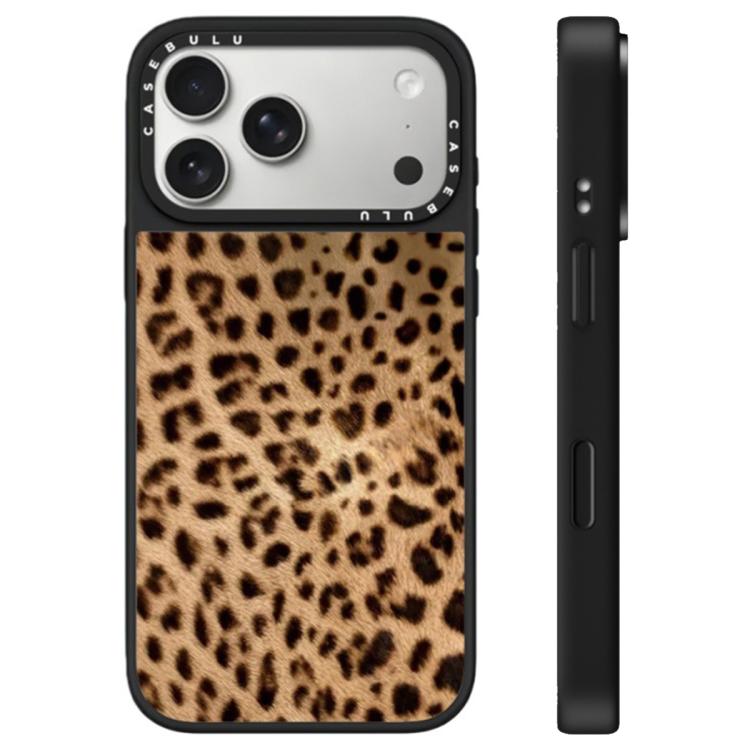 For iPhone 17 Pro Stars Leopard Series Pattern Camera Control Button Mirror Phone Case(Brown Panthera Onca)