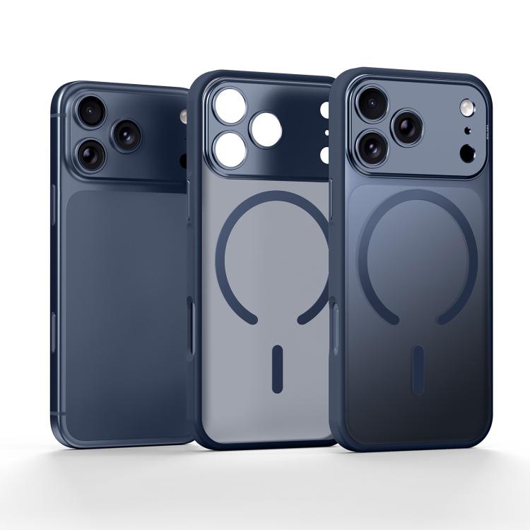 For iPhone 17 Pro SULADA Transforms Into 17 Pro Semi-Transparent Matte Magnetic Phone Case(Blue)