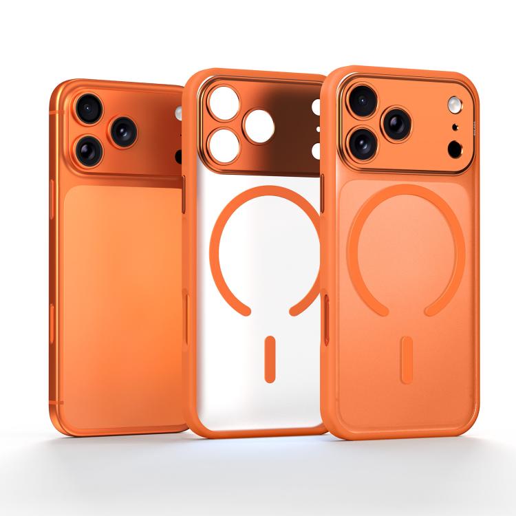 For iPhone 17 Pro SULADA Transforms Into 17 Pro Semi-Transparent Matte Magnetic Phone Case(Orange)