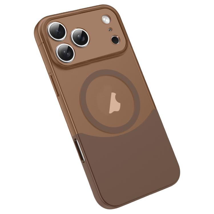 For iPhone 17 Pro Tenon-and-mortise Splicing Magnetic PC Phone Case(Desert Gold)