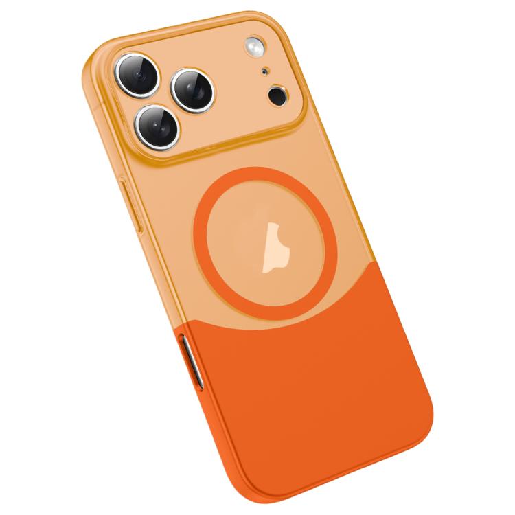 For iPhone 17 Pro Tenon-and-mortise Splicing Magnetic PC Phone Case(Orange)
