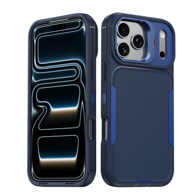 For iPhone 17 Pro Traveler Lens Frame Holder Phone Case(Blue)
