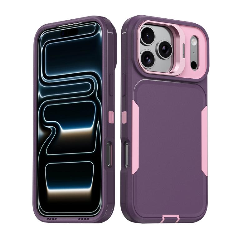For iPhone 17 Pro Traveler Lens Frame Holder Phone Case(Purple)