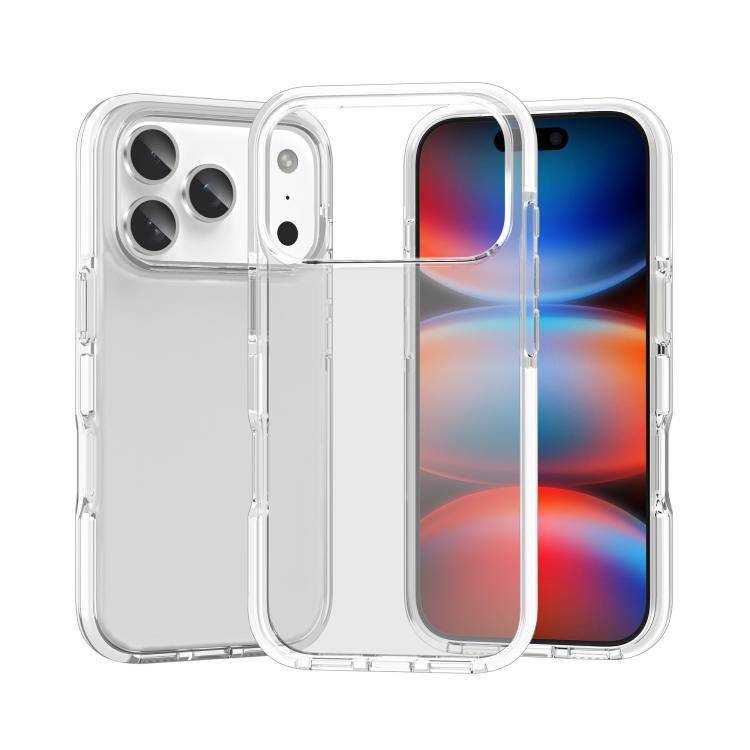 For iPhone 17 Pro Two-color Shockproof High Transparency TPU Phone Case(White)