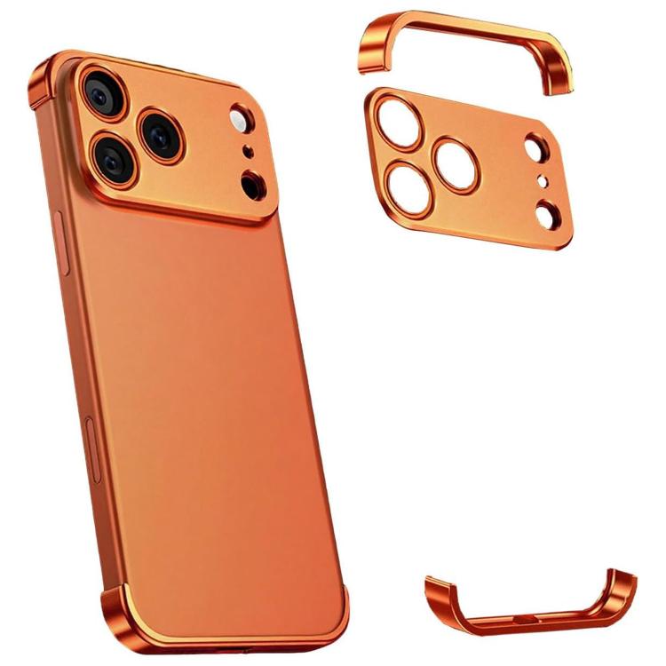 For iPhone 17 Pro Ultra-thin Frameless Titanium Alloy Four Corner Shockproof Phone Case(Orange)