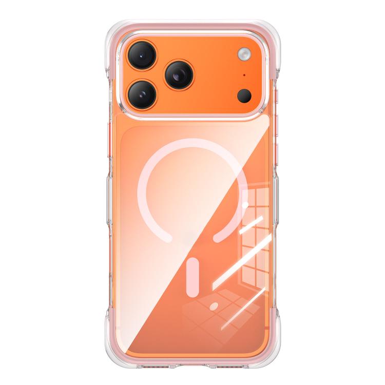 For iPhone 17 Pro Vacuum-Sealed Transparent Airbag Magnetic Acrylic Phone Case(Pink)