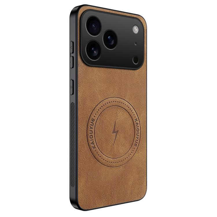 For iPhone 17 Pro WANLONFENG SD Series Nappa Texture Magnetic Phone Case(Brown)