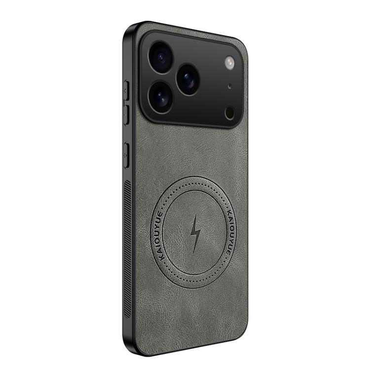 For iPhone 17 Pro WANLONFENG SD Series Nappa Texture Magnetic Phone Case(Grey)