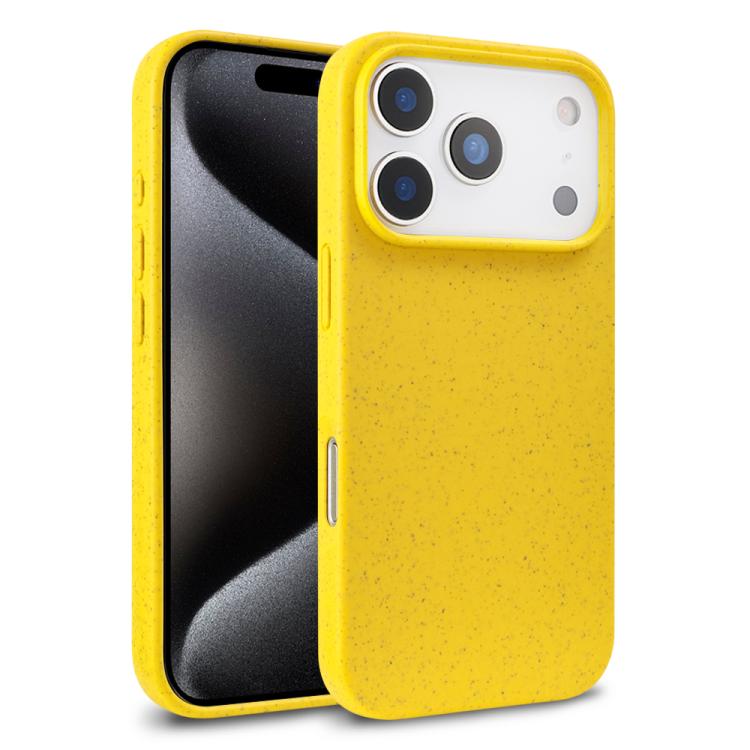 For iPhone 17 Pro Wheat Straw TPU Phone Case(Yellow)