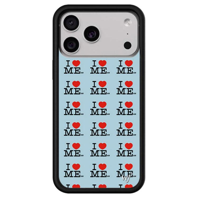 For iPhone 17 Pro WildFlow Cartoon Party Series Pattern Phone Case(I Love My Blue)