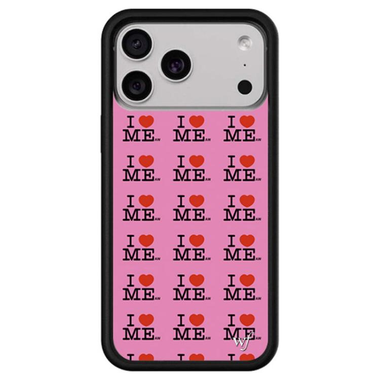 For iPhone 17 Pro WildFlow Cartoon Party Series Pattern Phone Case(I Love My Pink)