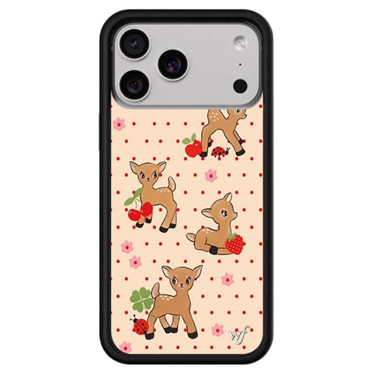For iPhone 17 Pro WildFlow Floral Series Pattern Phone Case(Cute Deer)