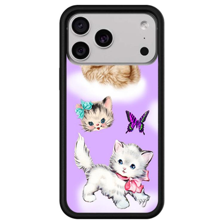For iPhone 17 Pro WildFlow Red Star Series Pattern Phone Case(Butterfly Cats)