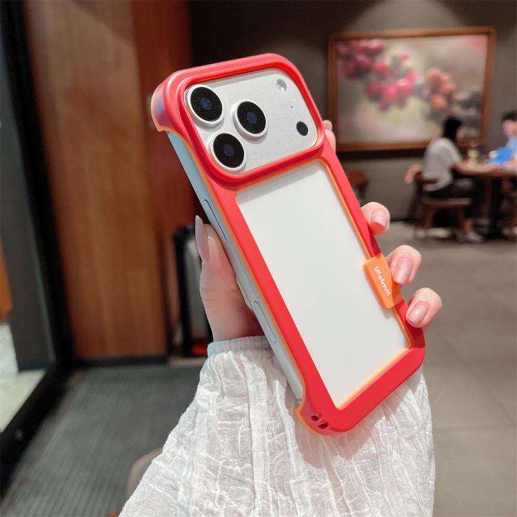 For iPhone 17 Pro Wolmtt Dual-color Candy Hollow Cooling Framed Phone Case(Red)