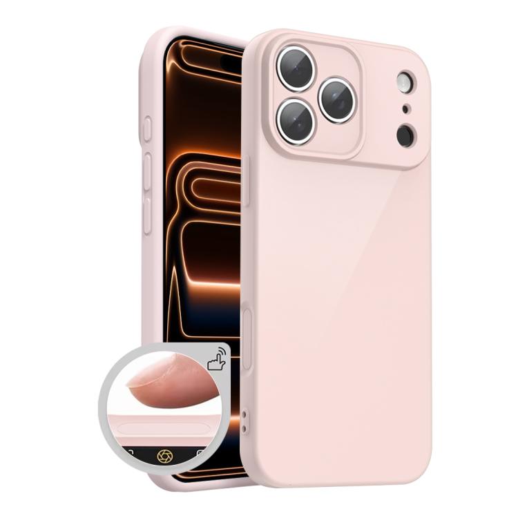 For iPhone 17 Pro XDcase AI Button Integrated Full Coverage Imitation Silicone Phone Case(Pink)