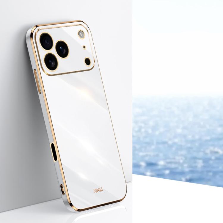 For iPhone 17 Pro XINLI Straight Edge 6D Electroplate TPU Phone Case(White)