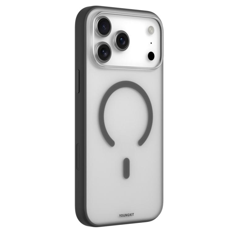 For iPhone 17 Pro YOUNGKIT Clear Series Magnetic TPU PC Hybrid Phone Case(QTCCX002 Black)
