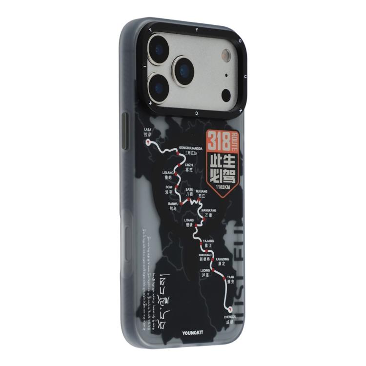 For iPhone 17 Pro YOUNGKIT Highway Trajectory Series Magnetic TPU PC Hybrid Phone Case(National Highway 318)