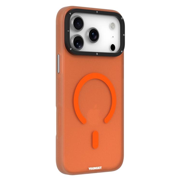 For iPhone 17 Pro YOUNGKIT Matte PET TPU Magnetic Phone Case(YSHcx012 Orange)