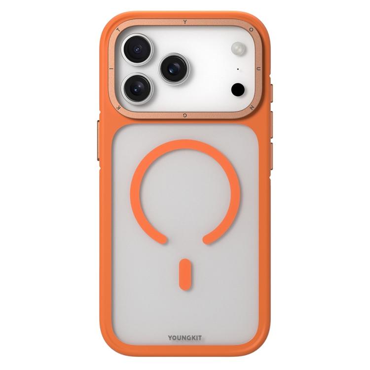 For iPhone 17 Pro YOUNGKIT Rocky Sand Skin-Touch Matte TPU PC Hybrid Magnetic Phone Case(YSCX009 Orange)