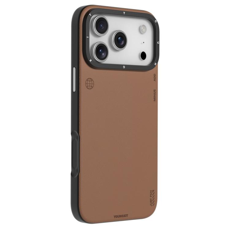 For iPhone 17 Pro YOUNGKIT Technology Fashion Series Magnetic Phone Case(KJFSCX003 Brown)