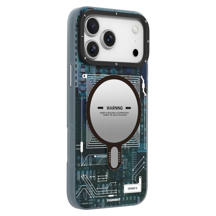 For iPhone 17 Pro YOUNGKIT Technology Series IMD Hard PC Magnetic Phone Case(CX018 Gray)