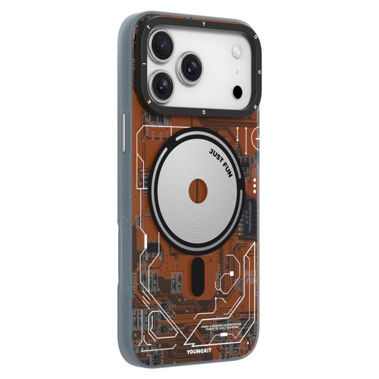 For iPhone 17 Pro YOUNGKIT Technology Series IMD Hard PC Magnetic Phone Case(CX025 Orange)