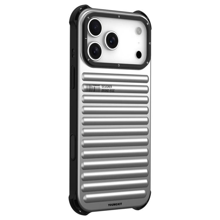 For iPhone 17 Pro YOUNGKIT True Color Suitcase Texture IMD TPU Magnetic Phone Case(BSCX004 Sliver)