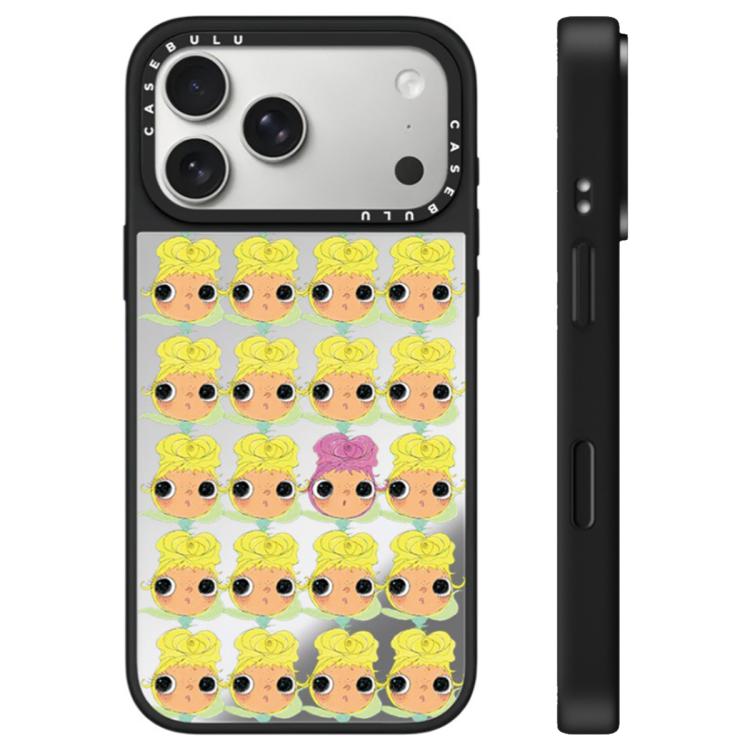 For iPhone 17 Pro YUY Series Pattern Camera Control Button Mirror Phone Case(YUY Rose Heads)
