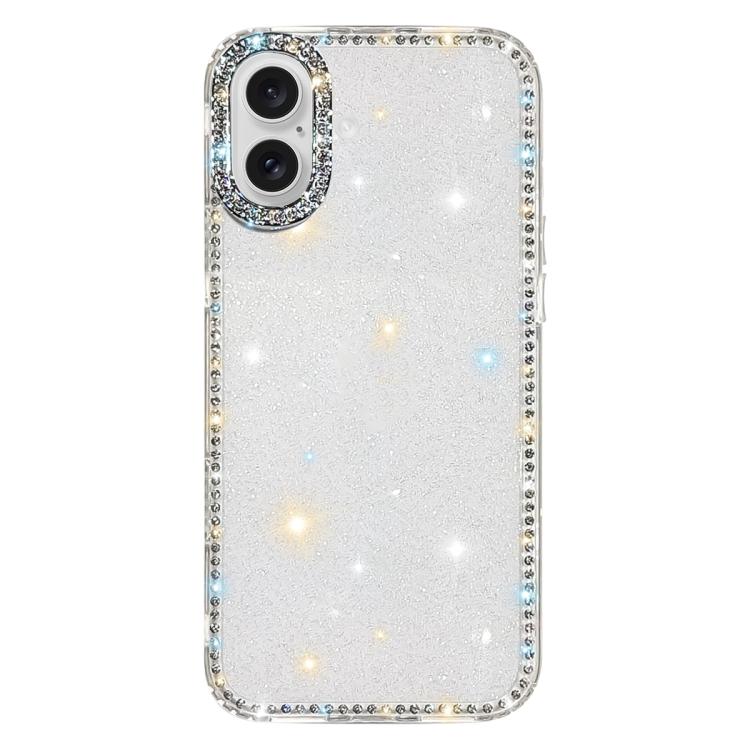 For iPhone 17 Rhinestone Dual-side IMD PC Hybrid TPU Phone Case(Glitter Transparent)