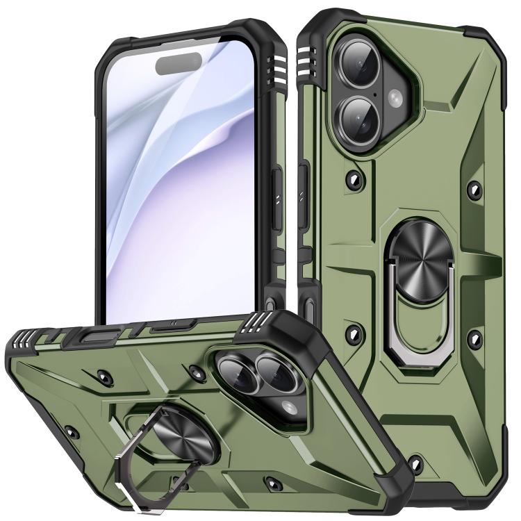 For iPhone 17 Ring Holder Phone Case(Army Green)