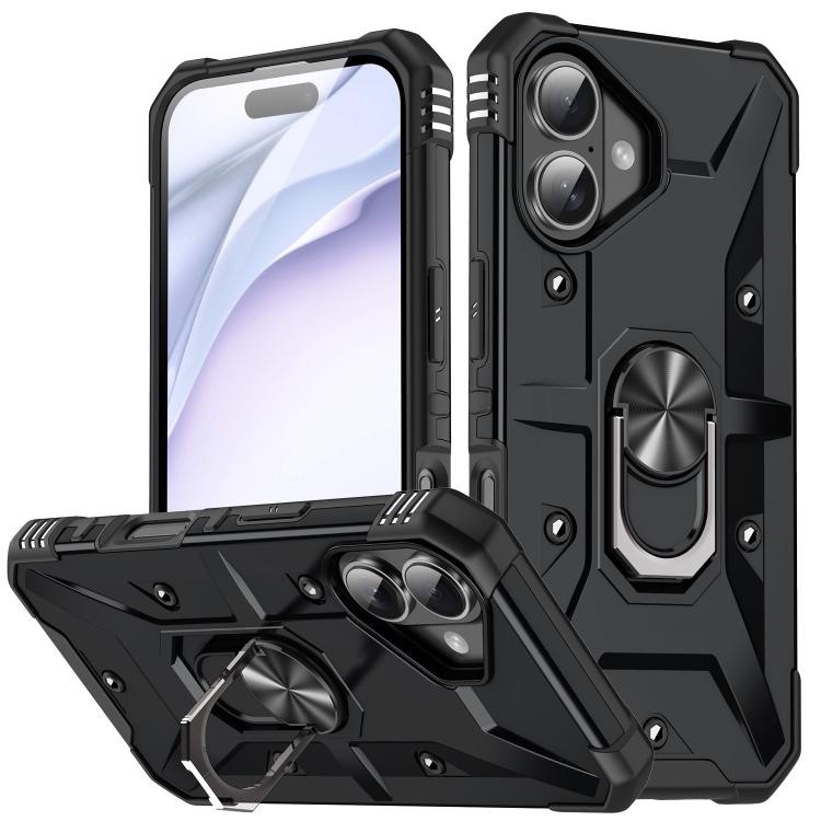 For iPhone 17 Ring Holder Phone Case(Black)